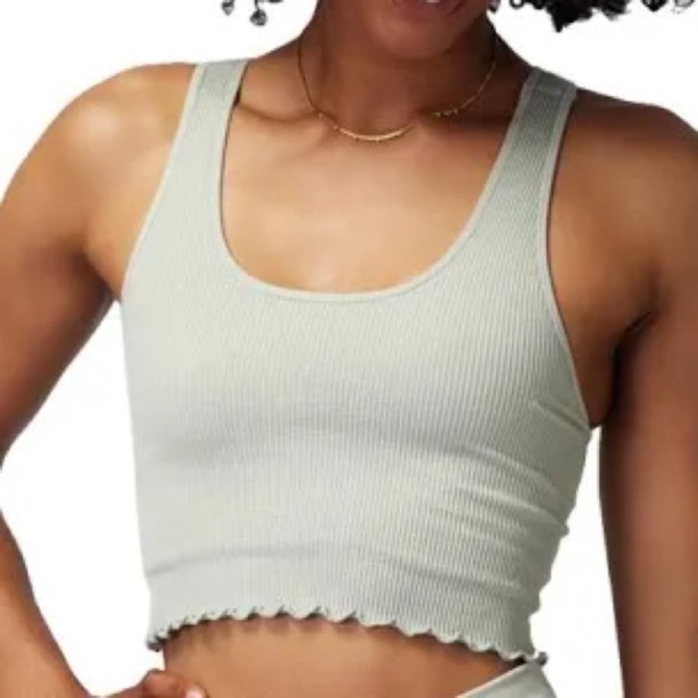 Spiritual Gangster Amor Crop Top Sage Green